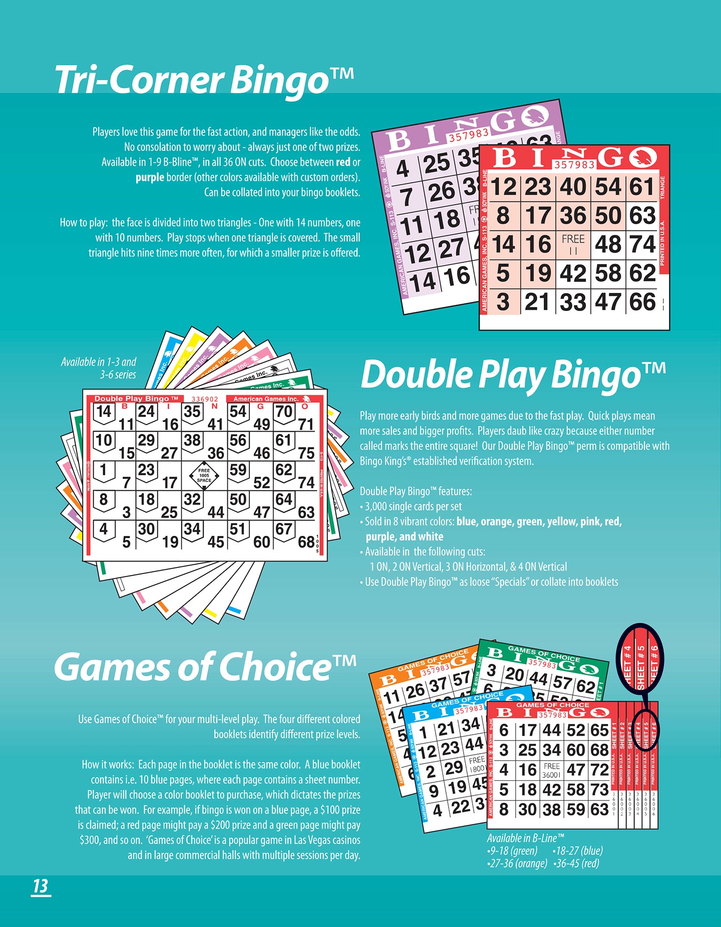 American Games Bingo Paper