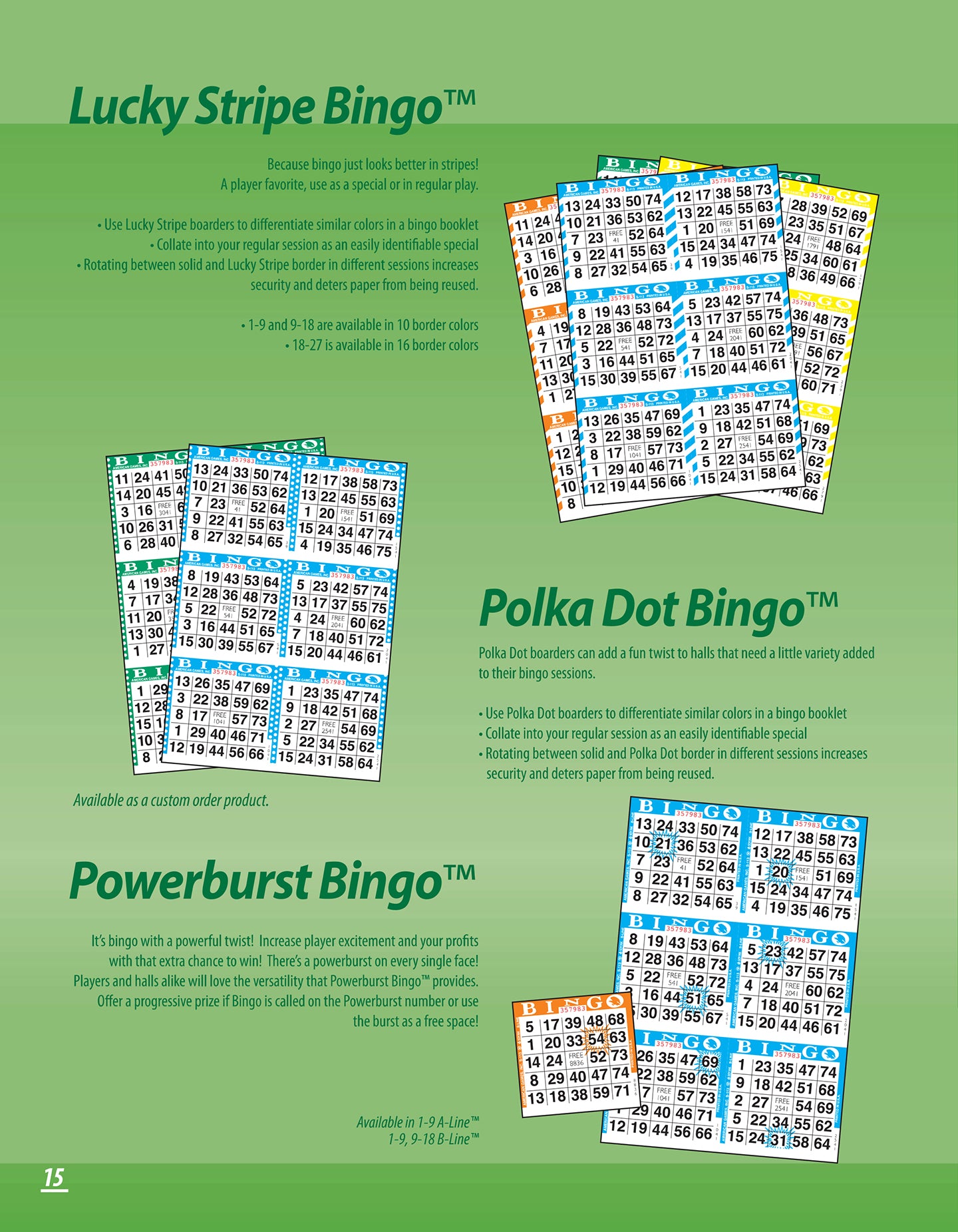 American Games Bingo Paper