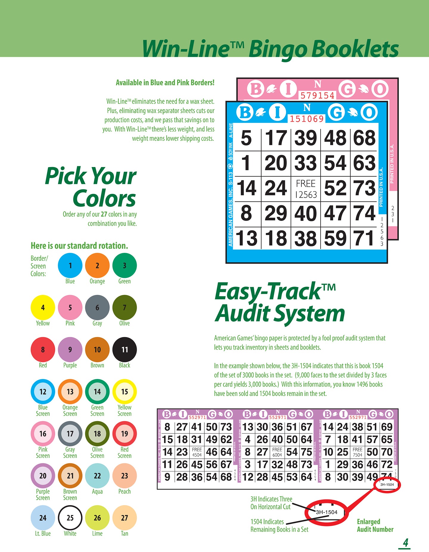 American Games Bingo Paper