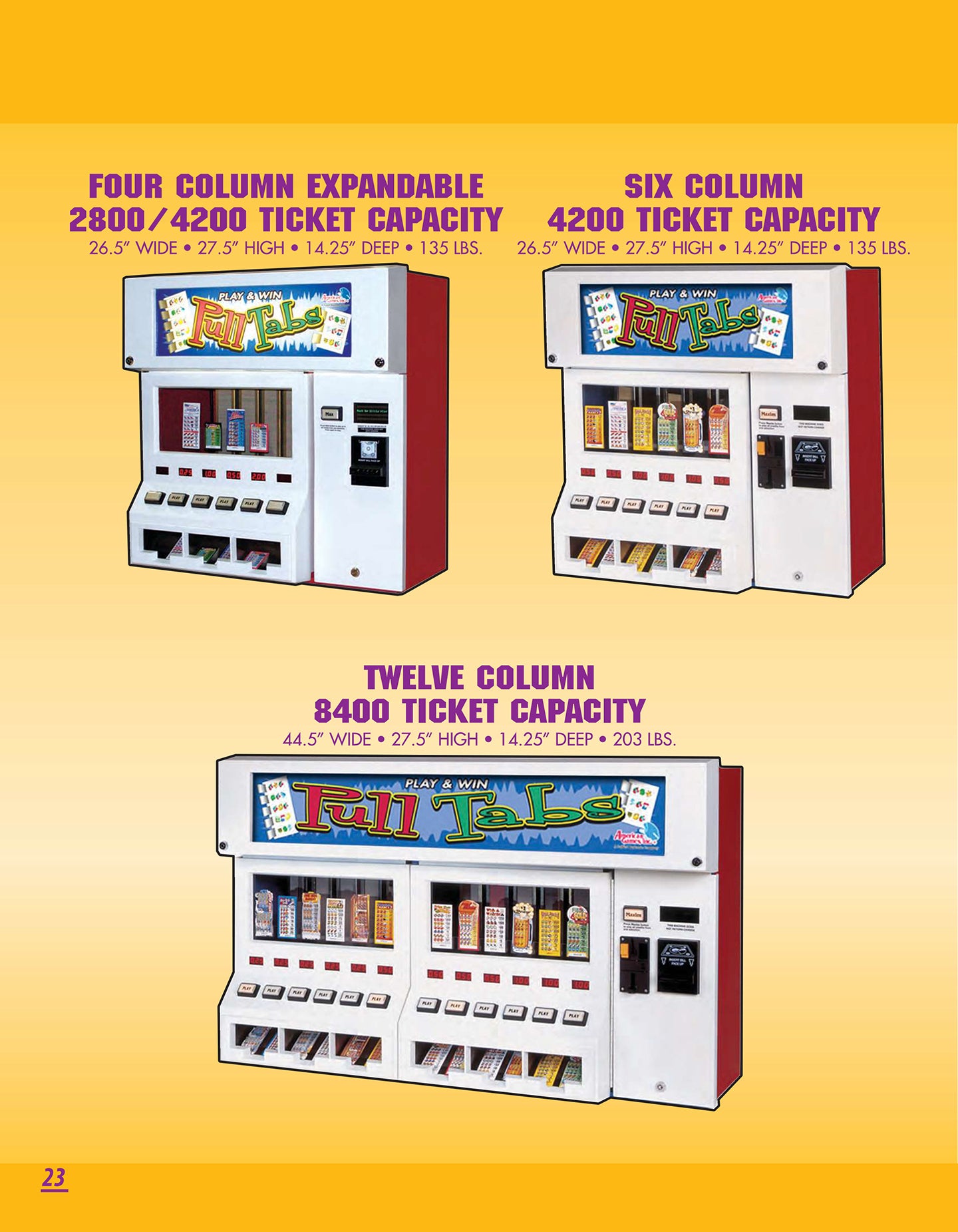 MAXIM TM Pull-Tab Vending Machines