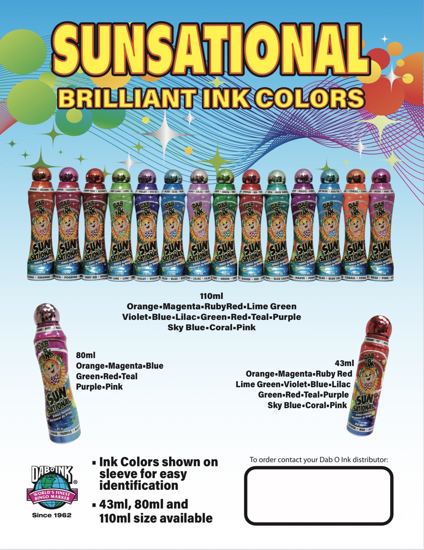 SUNSATIONAL BRILLIANT INK COLORS